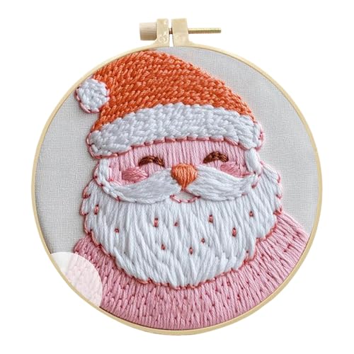 Huyeruie Weihnachts-Stickerei-Set – Stickmuster, Handstickerei, Ornament, Stick-Übungsset, vielseitiges Stickerei-Set für Büros, Wohnzimmer Huyeruie Weihnachts-Stickerei-Set – Stickmuster, Handstickerei, Ornament, Stick-Übungsset, vielseitiges Stickerei-Set für Büros, Wohnzimmer von Huyeruie