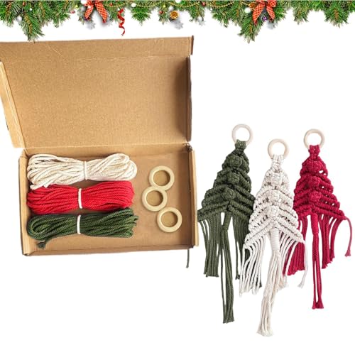 Weihnachtsbaum-Kit, gewebtes Makramee-Weihnachtsbaum-Set, handgefertigter Makramee-Baumschmuck, Basteln, Wandbehänge, Ornamente, Dekoration, Boho-Makramee, handgefertigter Weihnachtsbaum-Anhänger Weihnachtsbaum-Kit, gewebtes Makramee-Weihnachtsbaum-Set, handgefertigter Makramee-Baumschmuck, Basteln, Wandbehänge, Ornamente, Dekoration, Boho-Makramee, handgefertigter Weihnachtsbaum-Anhänger von Huyeruie