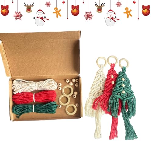 Weihnachtsbaum-Kit, gewebtes Makramee-Weihnachtsbaum-Set, handgefertigter Makramee-Baumschmuck, Basteln, Wandbehänge, Ornamente, Dekoration, Boho-Makramee, handgefertigter Weihnachtsbaum-Anhänger Weihnachtsbaum-Kit, gewebtes Makramee-Weihnachtsbaum-Set, handgefertigter Makramee-Baumschmuck, Basteln, Wandbehänge, Ornamente, Dekoration, Boho-Makramee, handgefertigter Weihnachtsbaum-Anhänger von Huyeruie