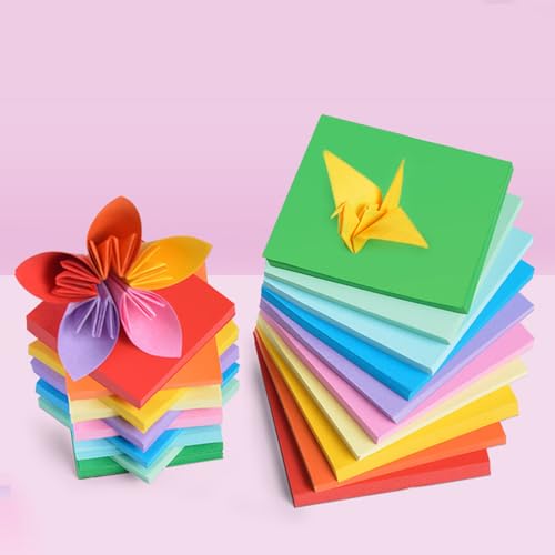 Origami, buntes quadratisches Origami, handgemachtes Bastelpapier, Origami-Papier (10 x 10 cm, 100 Stück), 10 Farben von Hvogvok