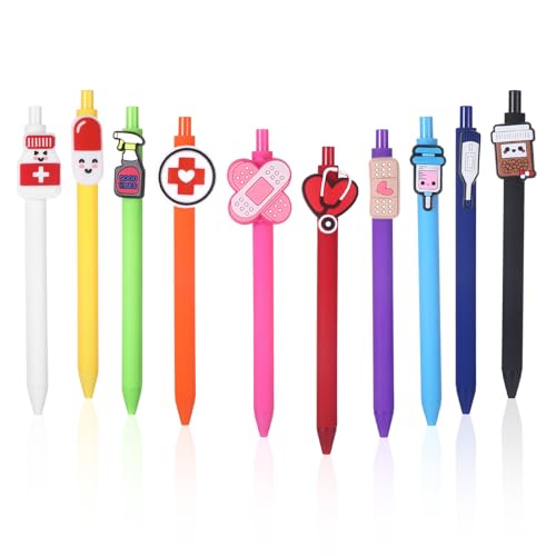 10 Stück Lustige Kugelschreiber Krankenschwester Geschenke, Cartoon Krankenschwester Stift, Geschenk Krankenschwester Zubehör für Krankenschwestern Ärzte medizinische Assistenten (Variante B) von HweeWanX