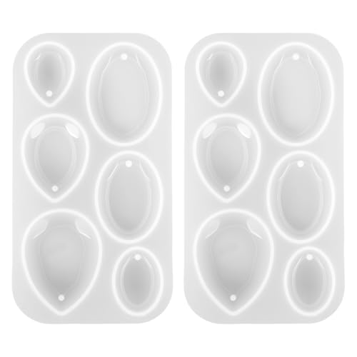 2 Stück Tropfenförmige Epoxidharz Formen Schmuck, Silikonformen Epoxidharz, Silikonform Anhänger, Geeignet Zur Herstellung von Halskettenanhängern, Ohrringanhängern, DIY set von HweeWanX