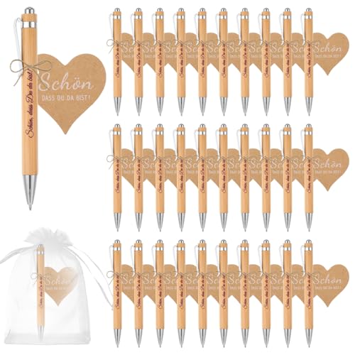 30 Sets Gastgeschenke Hochzeit, Bambus Kugelschreiber Personalisiert mit Gravur „Schön, dass Du da bist“, Kollegen Dankeschön Geschenke, Geschenkset für Hochzeit Kommunion Taufe Geburtstag Geschenk 30 Sets Gastgeschenke Hochzeit, Bambus Kugelschreiber Personalisiert mit Gravur „Schön, dass Du da bist“, Kollegen Dankeschön Geschenke, Geschenkset für Hochzeit Kommunion Taufe Geburtstag Geschenk von HweeWanX