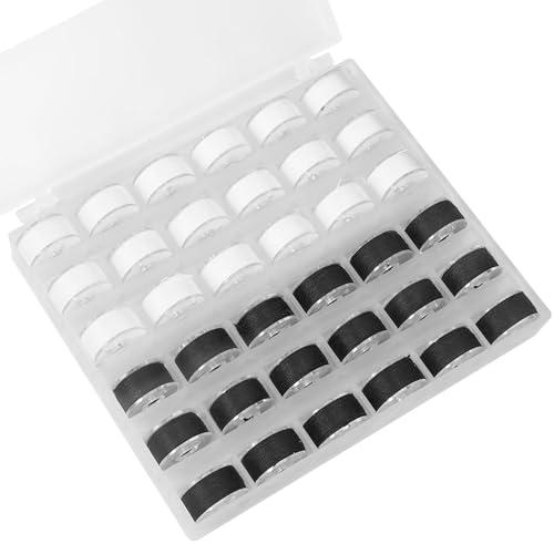 36 Rollen Nähgarn für Nähmaschine - Nähgarn Set mit Unterfadenspulen, Spulen Nähmaschine & Nähzeug, Schwarzes und Weißes Stickgarn für Stickmaschine, Ideal für Anfänger und Kinder (18Schwarz & 18Weiß) 36 Rollen Nähgarn für Nähmaschine - Nähgarn Set mit Unterfadenspulen, Spulen Nähmaschine & Nähzeug, Schwarzes und Weißes Stickgarn für Stickmaschine, Ideal für Anfänger und Kinder (18Schwarz & 18Weiß) von HweeWanX