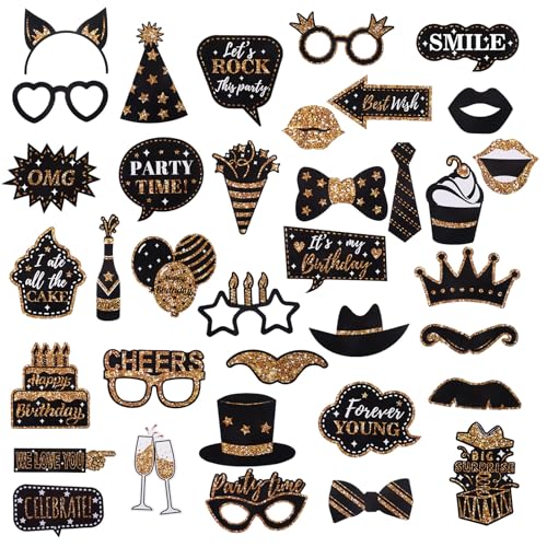 36 Stück Party Fotobox Accessoires Geburtstag, Foto Requisiten Accessories Fotobox Requisiten, Party Zubehör Pose Zeichen Kit Fotobox und Partyspaß für Geburtstag Karneval DIY Leicht zu montieren 36 Stück Party Fotobox Accessoires Geburtstag, Foto Requisiten Accessories Fotobox Requisiten, Party Zubehör Pose Zeichen Kit Fotobox und Partyspaß für Geburtstag Karneval DIY Leicht zu montieren von HweeWanX