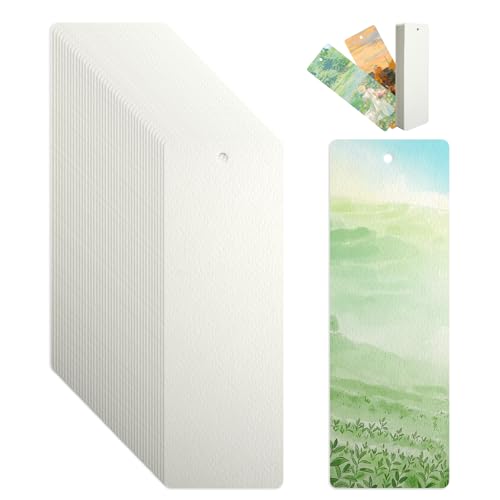 50 Blatt Aquarell Karten Blanko 5x15cm, Aquarellpapier 300g/㎡ Blanko Lesezeichen Basteln, Aquarellblock Lesezeichen Papier, Klein Aquarellpapier Postkarten Karten für Handbemalt,Wasserfarben,DIY 50 Blatt Aquarell Karten Blanko 5x15cm, Aquarellpapier 300g/㎡ Blanko Lesezeichen Basteln, Aquarellblock Lesezeichen Papier, Klein Aquarellpapier Postkarten Karten für Handbemalt,Wasserfarben,DIY von HweeWanX