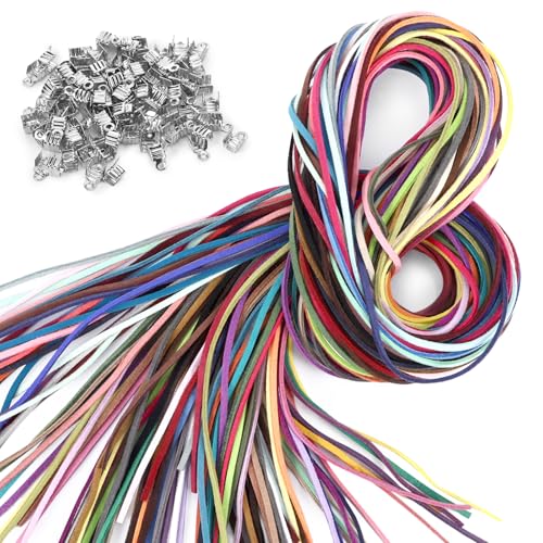 60 Stück Lederband Set für Handgefertigte,60 Farben Lederband für Ketten 5mx2.6mm, Lederschnur für Schmuckherstellung DIY, Wildleder Halskette und Armbänder, für Ketten, Anhänger 60 Stück Lederband Set für Handgefertigte,60 Farben Lederband für Ketten 5mx2.6mm, Lederschnur für Schmuckherstellung DIY, Wildleder Halskette und Armbänder, für Ketten, Anhänger von HweeWanX
