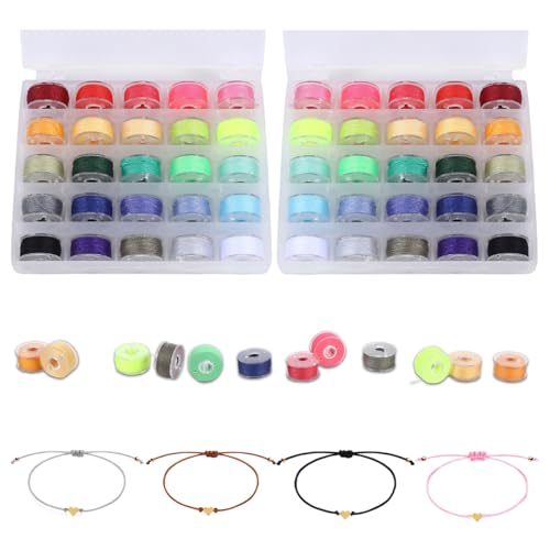 50 Rollen Nähgarn für Nähmaschine, Nähgarn Set mit Unterfadenspulen, Spulen Nähmaschine & Nähzeug, 50 Farben Stickgarn für Stickmaschine, Ideal für Anfänger & Kinder von HweeWanX