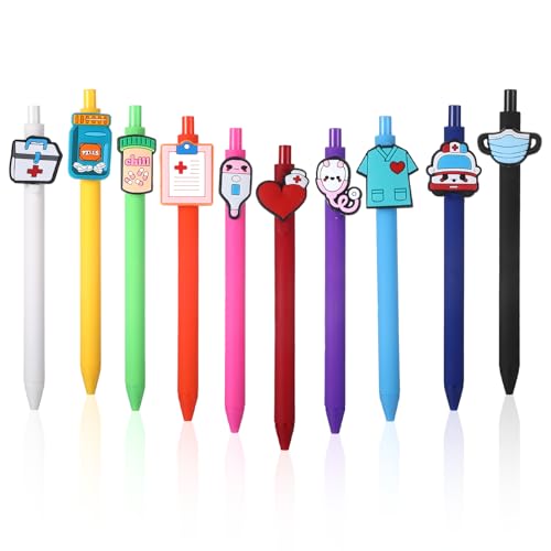 HweeWanX 10 Stück Lustige Kugelschreiber Krankenschwester Geschenke, Cartoon Krankenschwester Stift, Geschenk Krankenschwester Zubehör für Krankenschwestern Ärzte medizinische Assistenten von HweeWanX