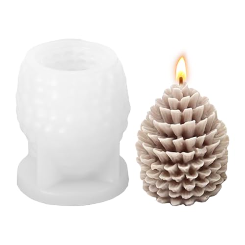 Silikonform Weihnachten 3D Tannenzapfen Kerzenform, Silikonform Tannenzapfen für DIY Kerzen, Silikonformen Gießformen Weihnachten Seifen Schokolade, Kreative Kerzenformen Silikon Deko 7.2x5.9cm von HweeWanX