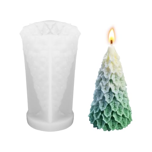 Silikonform Weihnachten 3D Weihnachtsbaum Kerzenform, Silikonformen Gießformen Weihnachtsbaum DIY, Silikonformen Gießformen Tannenbaum, Gießform Tannenbaum 10.8x6cm（Modell A） von HweeWanX