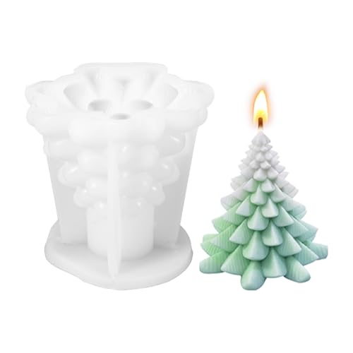 Silikonform Weihnachten 3D Weihnachtsbaum Kerzenform, Silikonformen Gießformen Weihnachtsbaum DIY, Silikonformen Gießformen Tannenbaum, Gießform Tannenbaum 8.5x8.4cm（Modell B） von HweeWanX