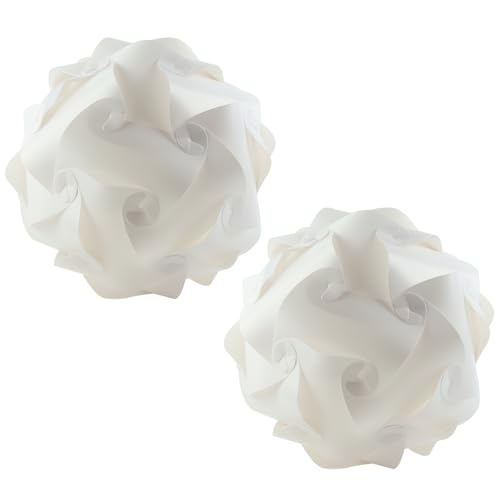 Hwtcjx 2 Stück Lampenschirm Hängelampe, Deckenlampe, Pendelleuchte Schirm Teile, DIY Puzzle Lampe Lampenschirm, Moderner Lampen Schirm Rund für Hängelampe, Jigsaw Puzzlelampe, 40CM Deckenleuchte, Weiß von Hwtcjx