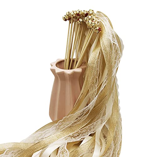 Hwtcjx 30 Stück Wedding Wands, Zauberstäbe Hochzeit Luftschlangen, Zauberstäbe Hochzeit mit Glocken, Seidenfeenstab für Hochzeit, Geburtstage, Weihnachten, Tanzpartys, Partys (1.5 x 60cm, Champagner) Hwtcjx 30 Stück Wedding Wands, Zauberstäbe Hochzeit Luftschlangen, Zauberstäbe Hochzeit mit Glocken, Seidenfeenstab für Hochzeit, Geburtstage, Weihnachten, Tanzpartys, Partys (1.5 x 60cm, Champagner) von Hwtcjx