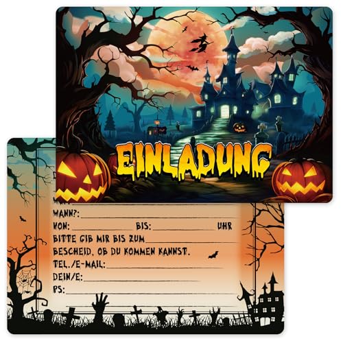 Hxezoc 15 Halloween Einladungskarten Kinder, Halloween Einladung für Kindergeburtstag Geburtstag Party Hxezoc 15 Halloween Einladungskarten Kinder, Halloween Einladung für Kindergeburtstag Geburtstag Party von Hxezoc