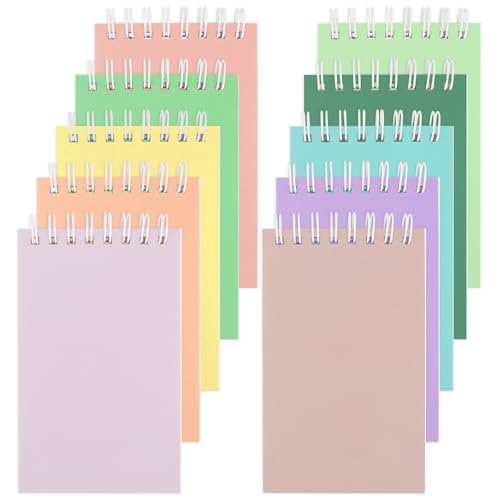 Hxezoc Kleine Notizbücher, 7,6 x 12,7 cm, buntes Spiralheft mit linierten Seiten, Notizblock für Zuhause, Büro, Schule, Klassenzimmer, Dekorationszubehör, 10 Stück Hxezoc Kleine Notizbücher, 7,6 x 12,7 cm, buntes Spiralheft mit linierten Seiten, Notizblock für Zuhause, Büro, Schule, Klassenzimmer, Dekorationszubehör, 10 Stück von Hxezoc