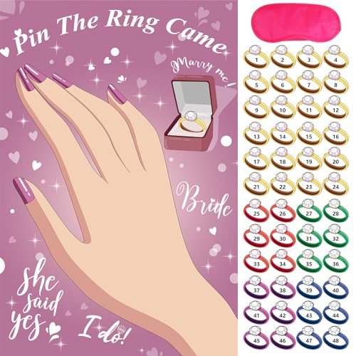 Hxezoc Pin The Ring On The Bride Spiel mit 48 Ringen Großes Brautparty-Spiele Poster für Brautparty, Hochzeitsfeier, Geburtstagsfeier, Karnevalsparty-Zubehör Hxezoc Pin The Ring On The Bride Spiel mit 48 Ringen Großes Brautparty-Spiele Poster für Brautparty, Hochzeitsfeier, Geburtstagsfeier, Karnevalsparty-Zubehör von Hxezoc