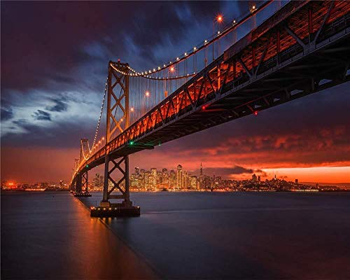 Hxfhxf Malen nach Zahlen für Erwachsene DIY Acrylmalerei nach Zahlen Kit für Erwachsene Kinder San Francisco Bay Bridge Sonnenuntergang 40x50cm Hxfhxf Malen nach Zahlen für Erwachsene DIY Acrylmalerei nach Zahlen Kit für Erwachsene Kinder San Francisco Bay Bridge Sonnenuntergang 40x50cm von Hxfhxf