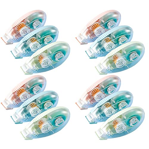 Hxhsgmeh 12Er-Pack Doppelseitiger Klebebandroller, 3 Farben, Scrapbook-Klebeband, Selbstklebendes Klebeband für Scrapbooking, KlebebandläUfer von Hxhsgmeh