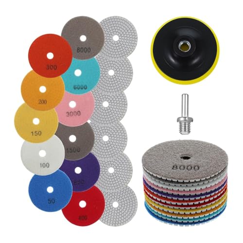 Hxhsgmeh 13PCS 4-Diamant-Polierscheiben-Set 50-8000 Körnung Polierscheiben Steinpolierscheibe, Schleifer-Polierset Hxhsgmeh 13PCS 4-Diamant-Polierscheiben-Set 50-8000 Körnung Polierscheiben Steinpolierscheibe, Schleifer-Polierset von Hxhsgmeh