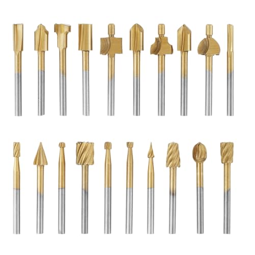 Hxhsgmeh 20-Teiliges Holzschnitz-Bit-Gravierfräser-Bit-Set Aus HSS mit 3 mm Schaft für Rotationswerkzeuge zum Selbermachen Hxhsgmeh 20-Teiliges Holzschnitz-Bit-Gravierfräser-Bit-Set Aus HSS mit 3 mm Schaft für Rotationswerkzeuge zum Selbermachen von Hxhsgmeh