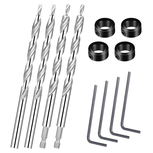 Hxhsgmeh 3/8 Taschenlochbohrer 1/4 Sechskantschaft und Rundsschaft Ersatzbohrer mit Tiefenanschlag für Manuelle Taschenbohrungen Hxhsgmeh 3/8 Taschenlochbohrer 1/4 Sechskantschaft und Rundsschaft Ersatzbohrer mit Tiefenanschlag für Manuelle Taschenbohrungen von Hxhsgmeh
