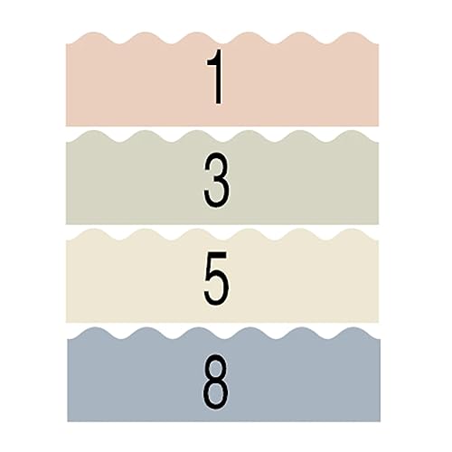 Hxhsgmeh 4 Rollen Kreidetafel-Aufkleber, Gewelltes Papier, Kreidetafel-Randaufkleber, Klassenzimmer, Pinnwand-Dekore, Pinnwand-, Zarte Bordüre, C von Hxhsgmeh