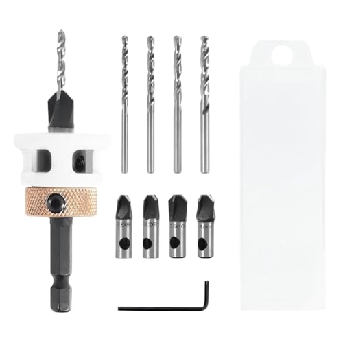 Hxhsgmeh 4-Teiliges Senkbohrer-Set mit Reibungsarmem Tiefenanschlag und Auswechselbarem HSS M2-Bohrer, Senkbohrer Hxhsgmeh 4-Teiliges Senkbohrer-Set mit Reibungsarmem Tiefenanschlag und Auswechselbarem HSS M2-Bohrer, Senkbohrer von Hxhsgmeh