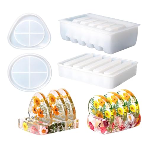 Hxhsgmeh 4-Teiliges Set Aus Untersetzerformen Aus Kunstharz, Untersetzerform für Epoxidharz, Dreieckige, Runde Untersetzerform, Kunstharz-Untersetzer für Tassenmatten, Langlebig, Einfach zu Installier Hxhsgmeh 4-Teiliges Set Aus Untersetzerformen Aus Kunstharz, Untersetzerform für Epoxidharz, Dreieckige, Runde Untersetzerform, Kunstharz-Untersetzer für Tassenmatten, Langlebig, Einfach zu Installier von Hxhsgmeh