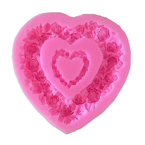 Silikonform mit Rosenherz, für Zuckerguss, Cupcake, Backform, Fondant, Kuchen, Dekoration, hohle Herzverzierung, Epoxidharz-Silikonformen Silikonform mit Rosenherz, für Zuckerguss, Cupcake, Backform, Fondant, Kuchen, Dekoration, hohle Herzverzierung, Epoxidharz-Silikonformen von Hxyxbnhno