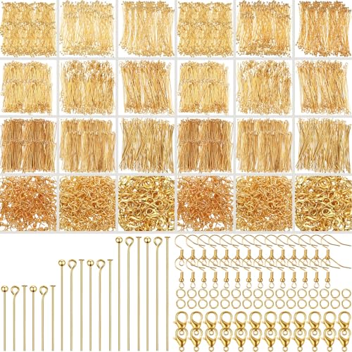 HyDren 2600 Stück Schmuckherstellungszubehör Auge Flachkopf Kugelstifte Karabinerverschlüsse Biegeringe Ohrringhaken Verschlüsse Set Schmuckherstellung Zubehör Kit für Ohrringe Armband DIY Handwerk HyDren 2600 Stück Schmuckherstellungszubehör Auge Flachkopf Kugelstifte Karabinerverschlüsse Biegeringe Ohrringhaken Verschlüsse Set Schmuckherstellung Zubehör Kit für Ohrringe Armband DIY Handwerk von HyDren