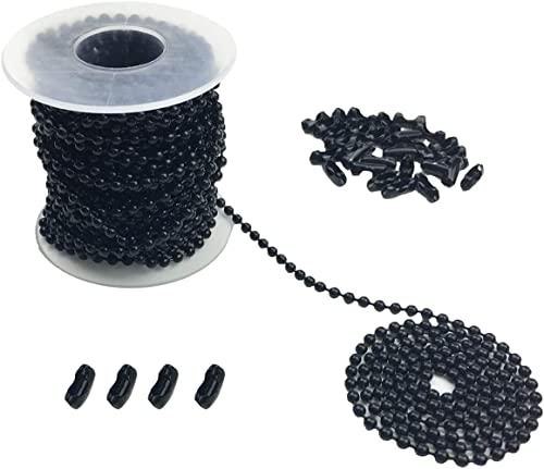 Hyamass 10 Meter 3 mm Durchmesser schwarz Perlen Pull Kette Verlängerung Deckenleuchte Fan Kette mit 30 passenden Stecker, gerollt Verpackung Hyamass 10 Meter 3 mm Durchmesser schwarz Perlen Pull Kette Verlängerung Deckenleuchte Fan Kette mit 30 passenden Stecker, gerollt Verpackung von Hyamass