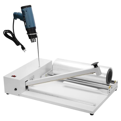 Schrumpffolienmaschine für Stangen, Schrumpffolienversiegeler mit Heißluftpistole, Schrumpffolienversiegeler, kompatibel mit PVC-POF-Folie, mit Heißluftpistole und einstellbarer Temperatur 30cm/11.8in von Hydravex