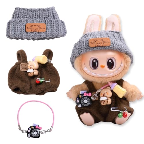Labubu Kleidung, Labubu Puppenzubehör, Labubu Puppenkleidung, DIY Labubu Monster Outfit Zubehör, Kleidung für Labubu Puppe, für 17cm Labubu Puppen Bekleidung Geschenke für Sammler(D) von Hyfkjdm