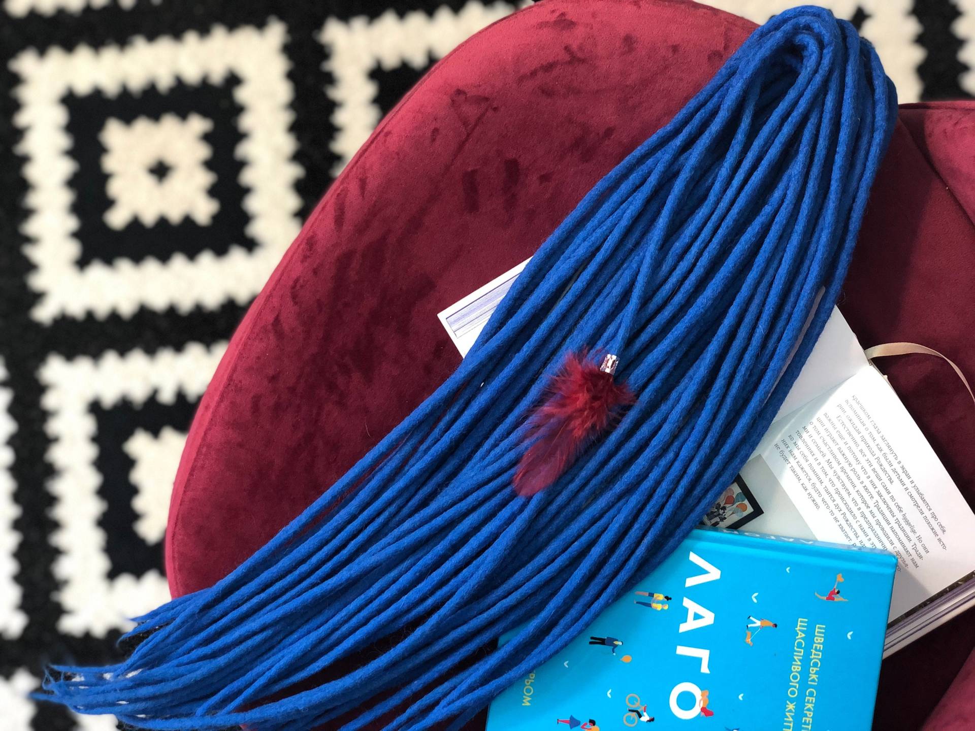 Woll Dreads "Saphirblau" Hellblau Double Ended Oder Single Soft Fake Merino Dreadlocks Set Geschenk Weihnachten von HyggeDreads