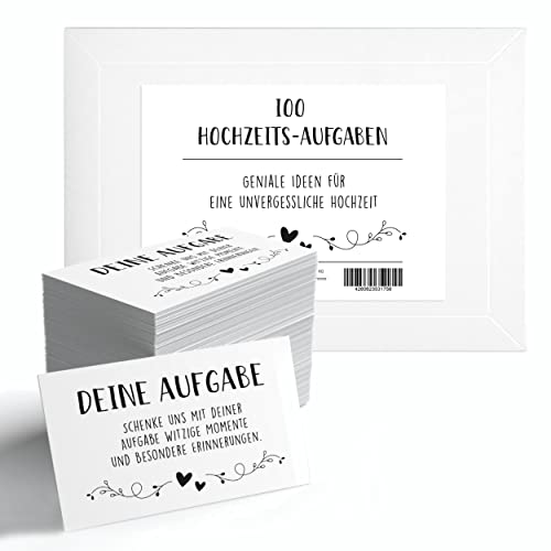 Hyggelig Home 100 Hochzeits Aufgaben Karten für eine unvergessliche Hochzeit - Hochzeitsspiel für Gäste & Brautpaar - Fotoaufgaben Fotospiel für viele Lacher, tolle Fotos und einzigartige Momente Hyggelig Home 100 Hochzeits Aufgaben Karten für eine unvergessliche Hochzeit - Hochzeitsspiel für Gäste & Brautpaar - Fotoaufgaben Fotospiel für viele Lacher, tolle Fotos und einzigartige Momente von Hyggelig Home