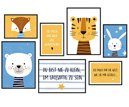 Hyggelig Home Premium Poster Set - 7 Kinder Bilder - Collage Deko Kinderzimmer - Set Löwe Hyggelig Home Premium Poster Set - 7 Kinder Bilder - Collage Deko Kinderzimmer - Set Löwe von Hyggelig Home