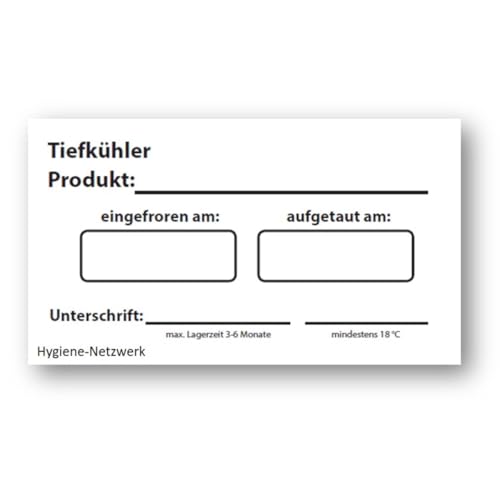 Wasserlösliche Etiketten Tiefkühler. Ideal für Gastronomie und Großküchen. Selbstklebend und rückstandslos auflösbar. 500 Label auf Rolle im Spender. Größe 70 x 35mm von Hygiene-Netzwerk profiline
