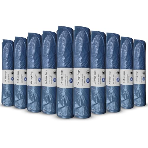 120 Liter blaue zertifizierte LDPE-Müllsäcke – 10 Rollen à 250 Stück extrem reißfest, robust, Stärke 27 mµ Klimaneutralisierte, stabile blaue Müllsäcke 700 x 1100 mm von Hygiene100