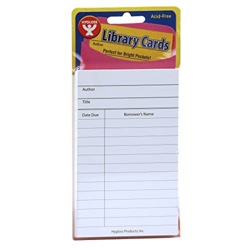 Hygloss Products Bibliotheks-Checkout-Karten – Weiß Due Date Notes Index Cards – 7,6 x 12,7 cm, 50 Stück von Hygloss