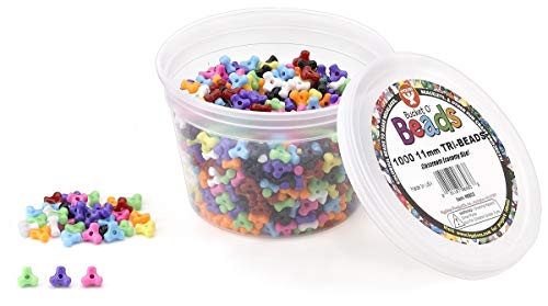 Hygloss Products Bucket O'Beads Class Economy Tri-Beads, 11 mm, mehrfarbig, 1000 Stück von Hygloss