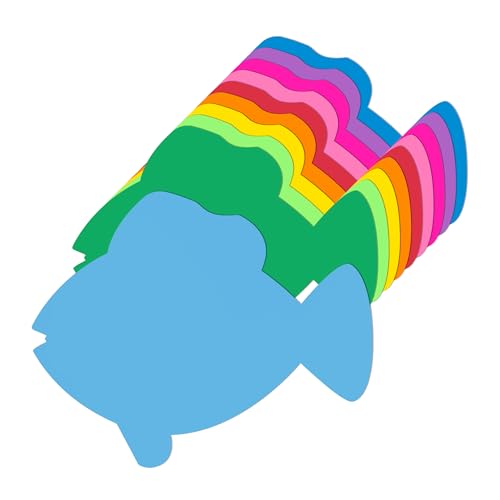 Hygloss 68011 Fish Shape Paper Cut-Outs Ideal für Kunst und Handwerk, viele kreative Anwendungen, Klassenzimmer-Aktivitäten, 19,1 cm, Stück, Verschiedene leuchtende Farben, 40 Pcs von Hygloss