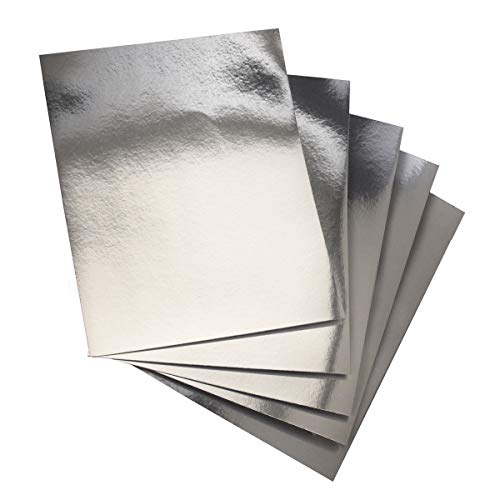 Hygloss Blatt Silber, Products Metallic-Folientafel, 21,6 x 27,9 cm, silberfarben, 25 Stück, Papier von Hygloss