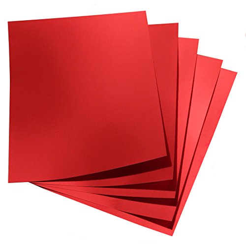 Hygloss Metallic Foil Board Card Stock Sheets Kunst und Handwerk, Klassenzimmer-Aktivitäten und Kartenherstellung, 25 Stück, 21,6 x 27,9 cm, Rot, Papier, 8.5 x 11 von Hygloss