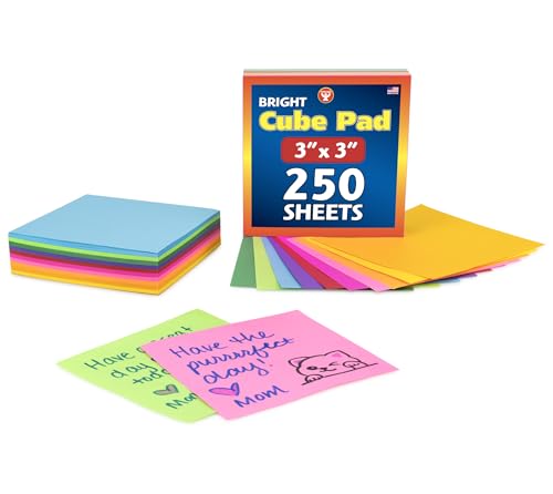 Hygloss Notizpapierwürfel, quadratisch, antihaftbeschichtet, 7,6 cm, 250 Blatt in 10 verschiedenen hellen Farben, Notizwürfel, perfekt für Büro- und Schulbedarf, nicht klebrig Hygloss Notizpapierwürfel, quadratisch, antihaftbeschichtet, 7,6 cm, 250 Blatt in 10 verschiedenen hellen Farben, Notizwürfel, perfekt für Büro- und Schulbedarf, nicht klebrig von Hygloss