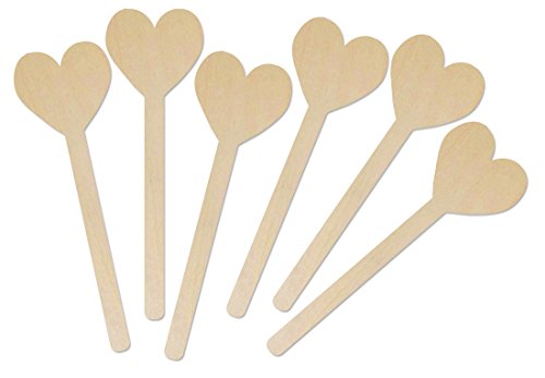 Hygloss Products Natural Wood Popsicle Sticks - 6.25 Inches Art & Craft Sticks - Heart Shape, 25 Pcs (89203) von Hygloss