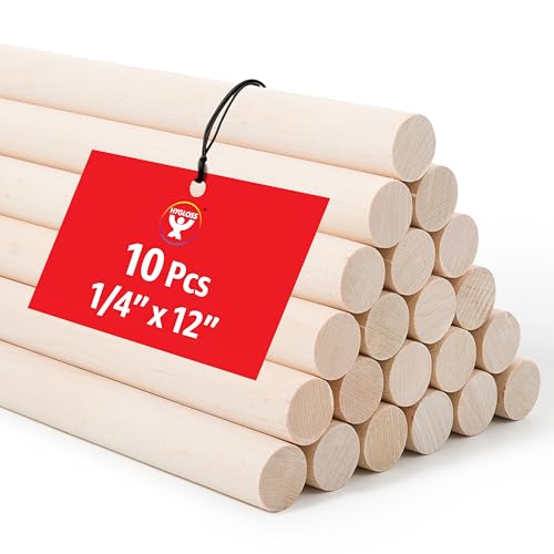 Hygloss Products Wooden Dowel Rods Unlackierte Naturholzstäbe, 0,6 x 30,5 cm, 10 Stück, Natürlich, 1/4-Inch x 12-Inch Hygloss Products Wooden Dowel Rods Unlackierte Naturholzstäbe, 0,6 x 30,5 cm, 10 Stück, Natürlich, 1/4-Inch x 12-Inch von Hygloss