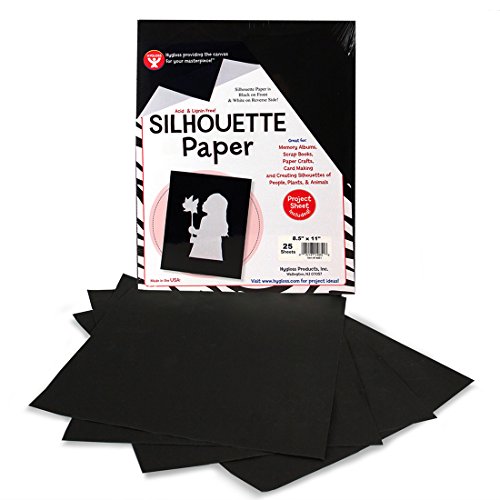 Hygloss Scherenschnittpapier, 14851, 25 Blatt, 21,5 x 27,9 cm, Schwarz von Hygloss