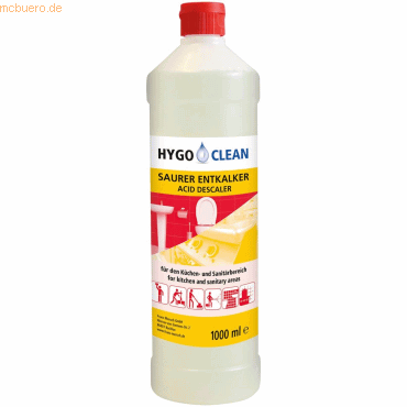 12 x HygoClean Saurer Entkalker Flasche mit 1l von HygoClean