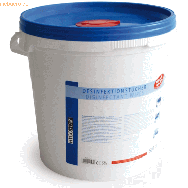 HygoClean Desinfektionstücher getränkt Eimer 20x23,5cm blau VE=500 Stü von HygoClean